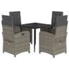 VidaXL Ensemble à Manger de Jardin avec Coussins 5 pcs, Table et Chaises avec Dossier Réglable, Meubles d'Extérieur Patio 3212352