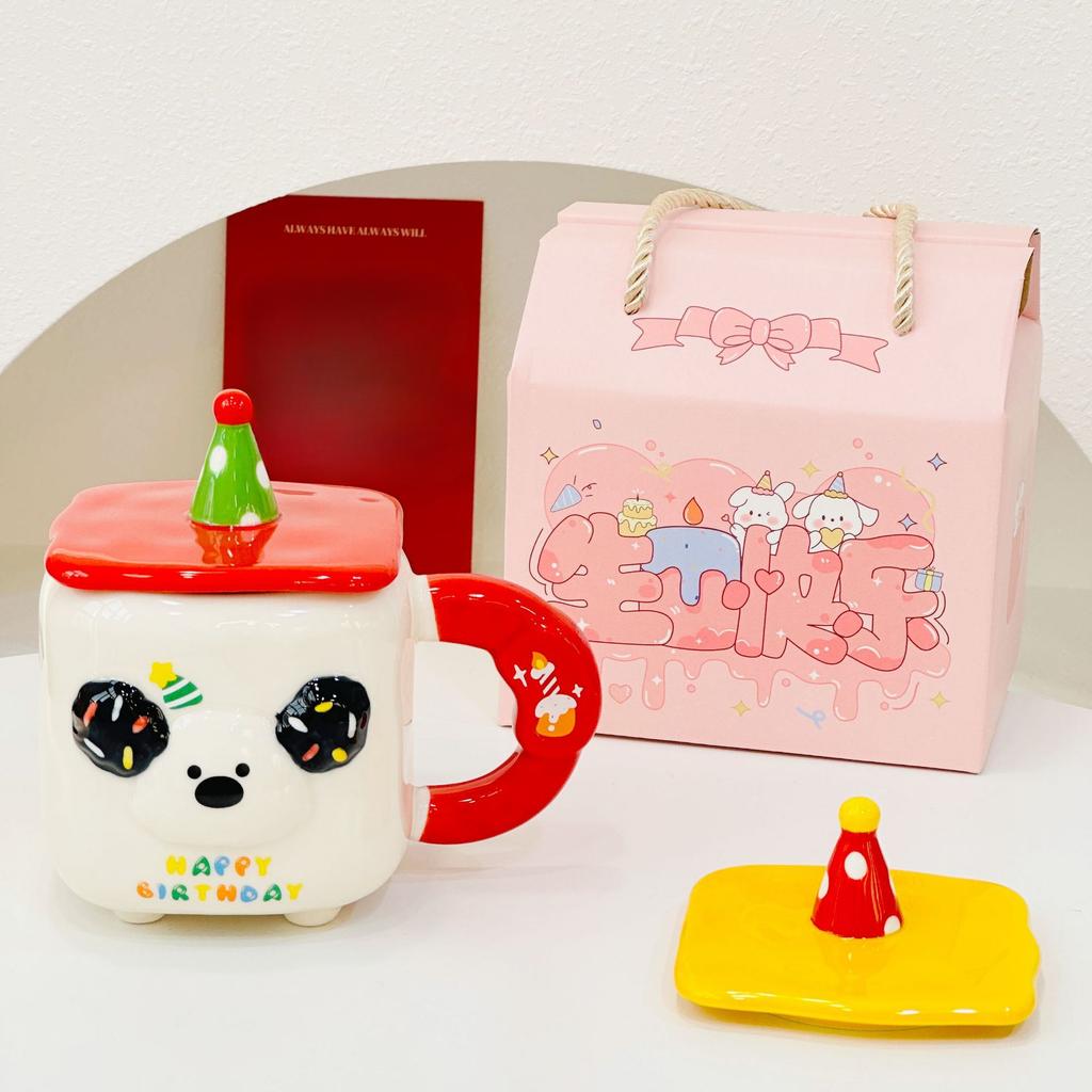 Cute Cartoon Cute Pet Animal Mug Souvenir Gift Box Birthday Party Cute Ceramic Cup Home Breakfast Cup