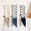 Korean Version of Sweet Polka Dot Fashionable Small Scarf for Women with Long Thin Narrow Streamers Long Silk Scarf Headband Tie Bag