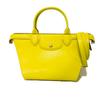 Б/у 12768 Le Pliage Heritage 1117813 020 7922 Телячья кожа 2-сторонняя сумка через плечо с логотипом, Желтая, Женская из Японии