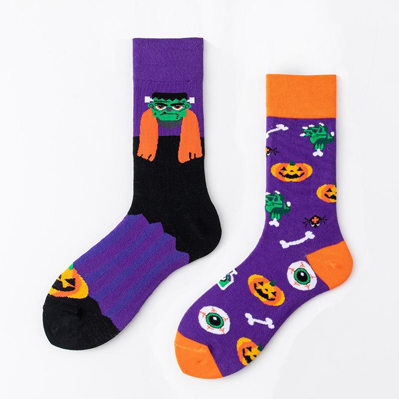 REMOULD Women Fashion Designer Mismatching AB Socks High Quality for Girls Art Crazy Socks With Print Pattern Fancy Cool