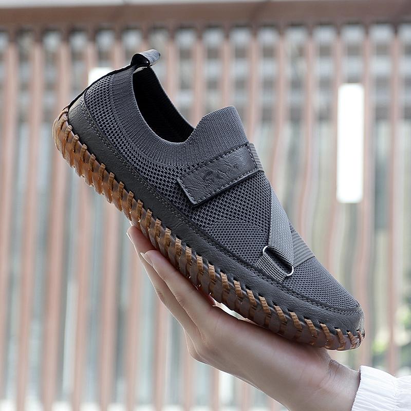 Модные Новые Подарочные Лоферы Удобные Мужские Однотонные Слипоны Балетки Нескользящая Повседневная Обувь Уличная Деловая Обувь Мокасины из Сетки для Отдыха