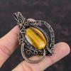 Подвеска из тигрового глаза, подвеска из медной проволоки, подвеска с драгоценным камнем, подвеска из медной проволоки, ювелирное изделие ручной работы, новинка, подвеска в подарок другу
