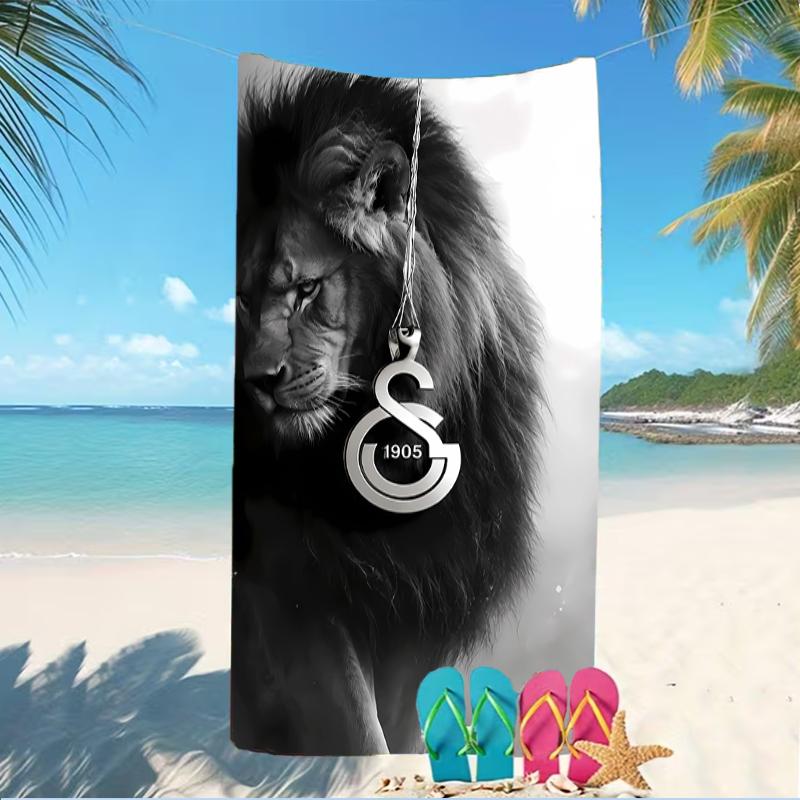 Beach Towel with Galatasaray Sk logo Pattern - soft,absorbent,machine washable Lightweight&Modern,swimming,Travel Essentials