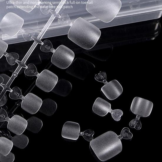 240/504 Pcs DIY Pedicure Patches Square Toe Nail Tip Press On Full Cover False Toenail Extension Kit Clear Matte Fake Nails