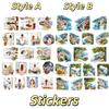 18pcs Cute Self-made Retro watercolor, lemon tree, beach house, scenery Scrapbooking Stickers /Decorative/DIY Craft Photo Albums