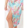 Multi Colored Floral Printed Satin Dress