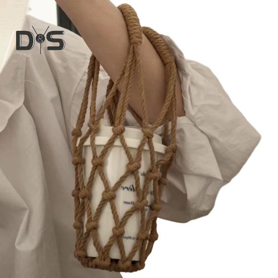 Сумка-слинг ручной работы, многоразовый держатель для кофейных чашек, переноска для холодного заваривания чая, декоративные чехлы для чашек с водой