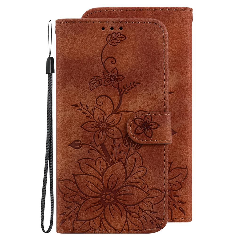 For For Samsung Galaxy S Series,A Series,M Series,Note Series,F Series,J Series.Embossing Process Lily Flower Wallet Leather Flip Cover Case