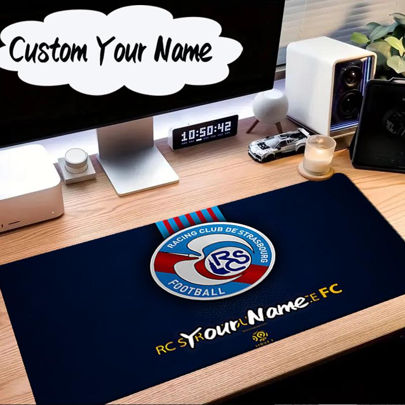 Custom Name Mouse pad Racing Club Strasbourg Crest Mouse Pad Desk Mat, Non-Slip Rubber Backer Pad For Computer Notebook Gaming Mouse Pad Gift