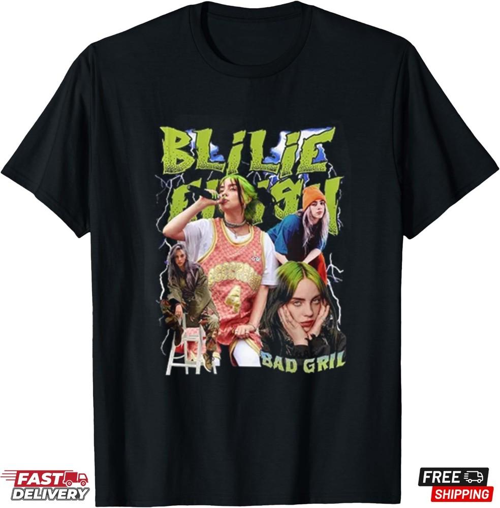 Футболка Billie Eilish Music Tour Q27 Семейный Фан Billie Футболка Подарок для Фанатов Унисекс Футболка