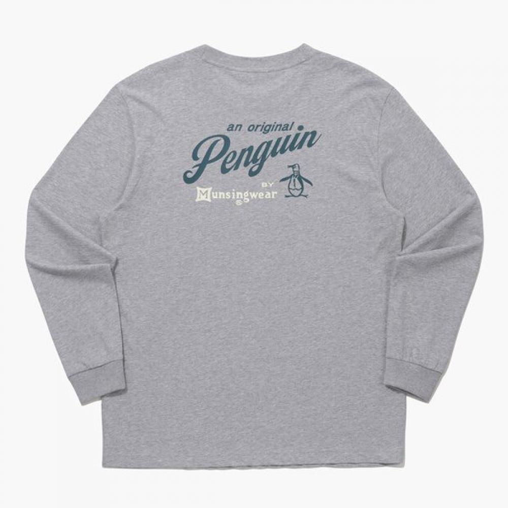 MunSingwear Men S eSSenTial Long Sleeve T ShirT Melange Gray  mq121pTl35 
