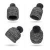Winter Women's Scarf Knitted Hat Velvet Warm Ball Wool Hat Windproof Neck Protection Hat Scarf Two-Piece Set