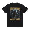 Christian Moms Against Anime Tshirts Gothic Skull Funny Meme Graphic T Shirts Unisex Unisex Cotton Casual Short Sleeve T Shirt Tops