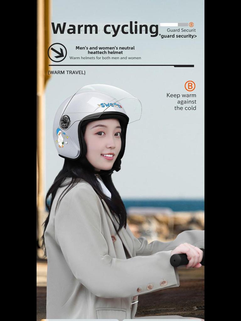 3C Certified Electric Motorcycle Helmet: Unisex Half Helmet for All Seasons, Provides Summer Ventilation and Winter Warmth