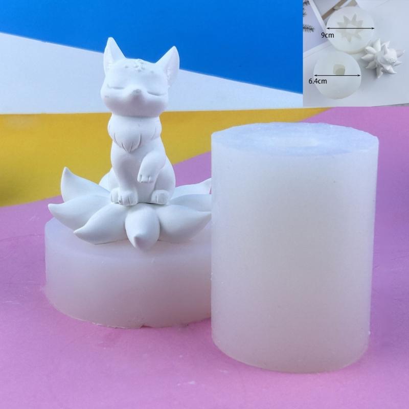 Силиконовые формы Девятихвостые лисы DIY Формы для эпоксидной смолы Форма для настольного украшения Инструмент для изготовления свечей и гипса Легко чистить