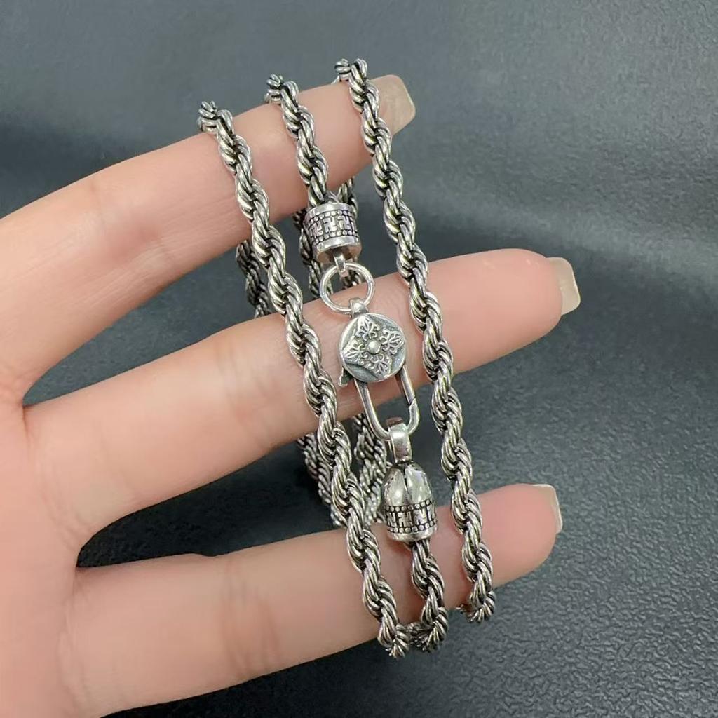 Агрессивная личность Вязание Жареное тесто Крученое ожерелье Воин Модные украшения Гальваническое ожерелье Мужское и женское хип-хоп ожерелье