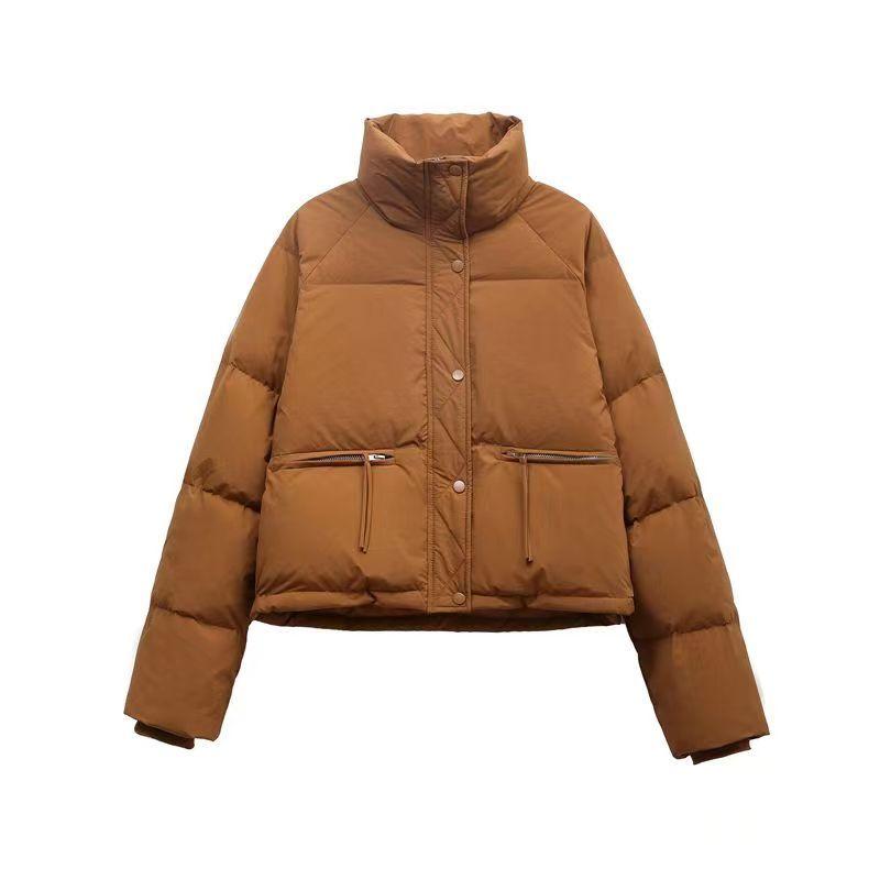 Stand Collar Women's Down Jacket Winter Korean Style White Duck Down Lightweight Bread Coat