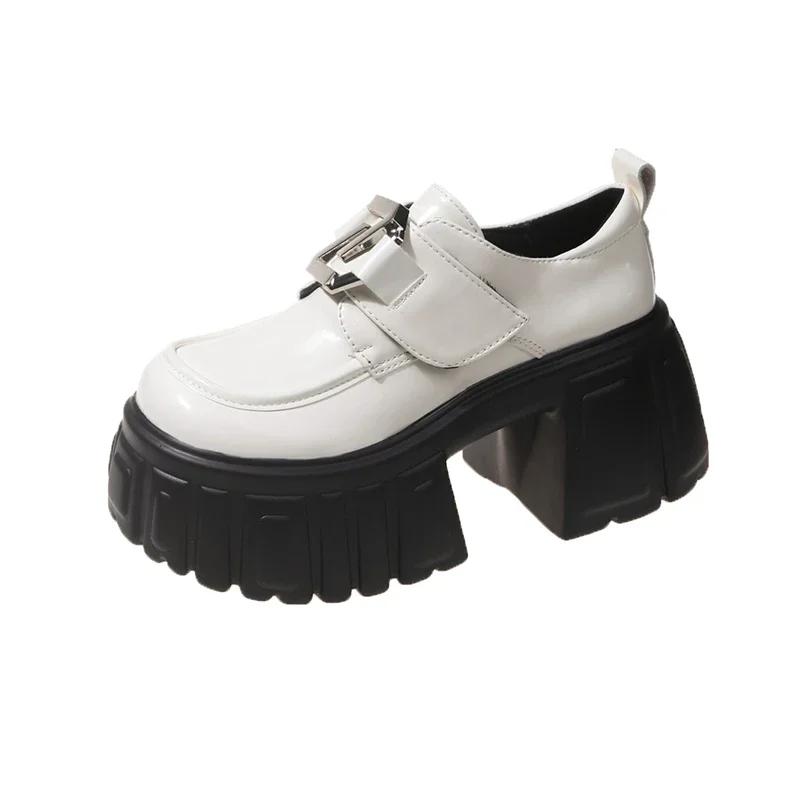 Мода 8,5 см Высокие Каблуки Лоферы Обувь Женская Платформа Роскошная Обувь Осень 2024 Массивные Платье Лолита Туфли Mujer Дизайнерская Обувь Повседневная