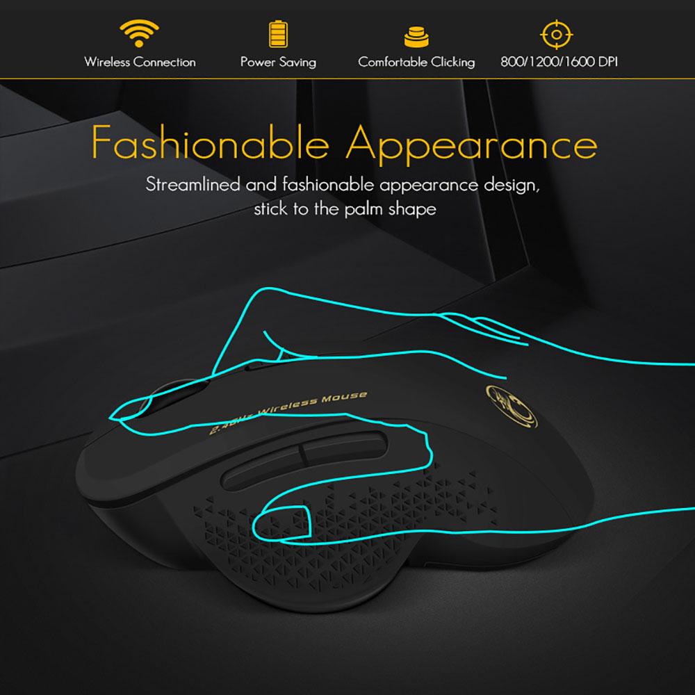 Беспроводная оптическая мышь 2,4 ГГц, игровая мышь для ПК, 6 кнопок и USB-приемник для ноутбука