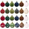 12 шт./коробка Бархатные Рождественские Подвесные Шары 4 см Пластиковое Украшение для Рождественской Елки Поделки своими руками Расписное Рождественское Подвесное Украшение
