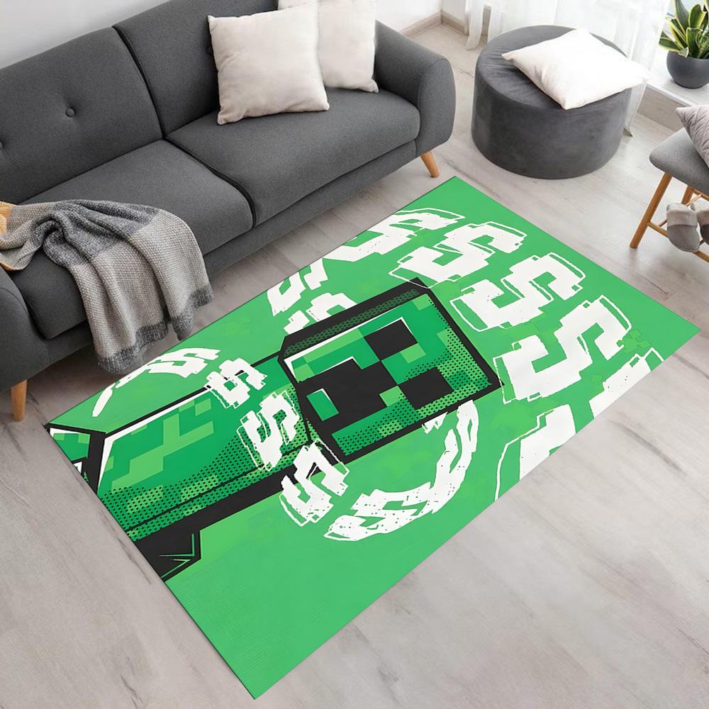 Minecraft Creeper Pixel Art Carpet Design for Decorate room Study room Playrooms Balcony Anti-slip Rug Decorate Offices Best for Christmas