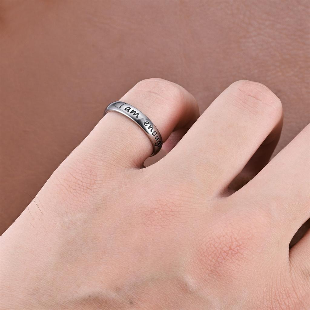 1 шт. Стильный, нишевый и милый Я достаточно, чтобы вдохновлять мужчин и женщин простыми кольцами