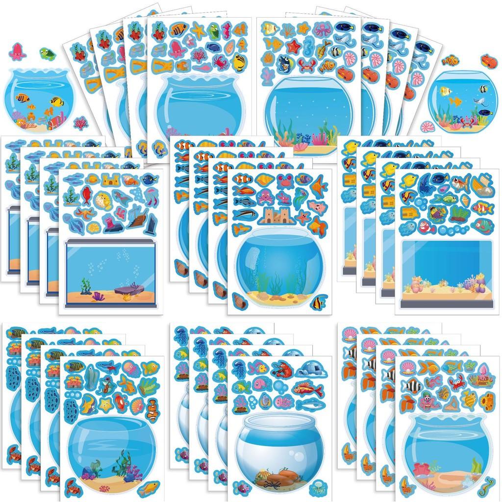 Adorable Cm2403004 Fish Tank Kids Anime Interactive Stickers For Creative Diy Projects