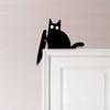 Black Cat Door Corner Decoration Holding Cutter Kitten Silhouette Door Frame Sign