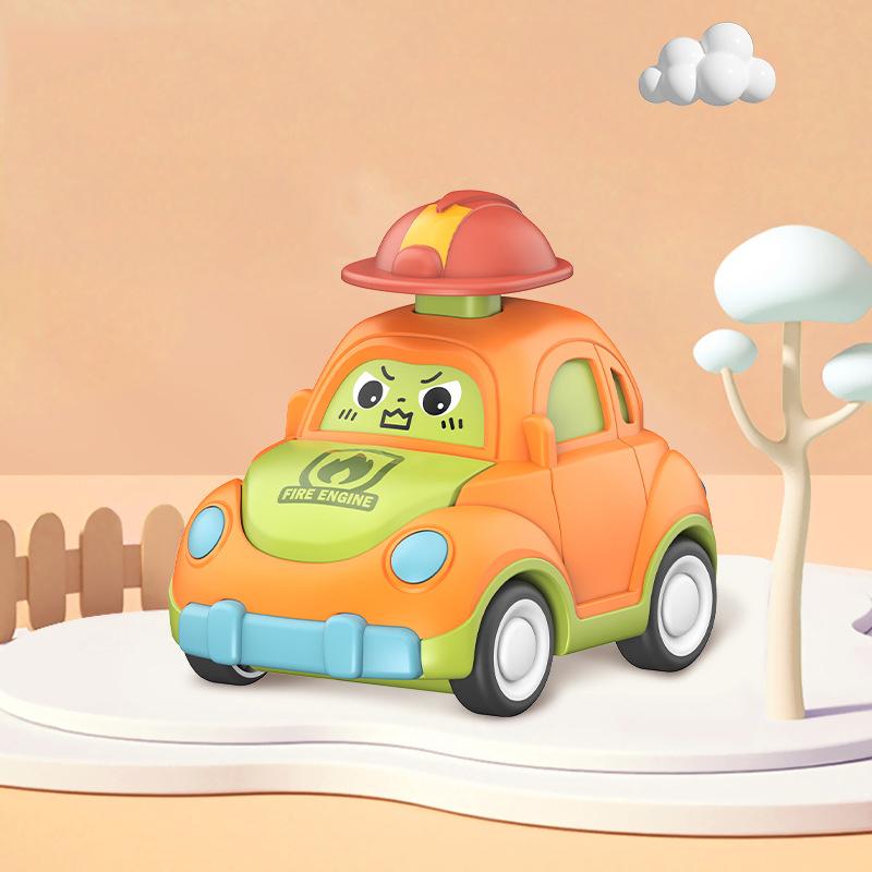 Baby Cartoon Toy Car Mini Press Go Vehicles Inertia Pull Back Cars Montessori Early Education Crawling Toys for Toddlers Boys