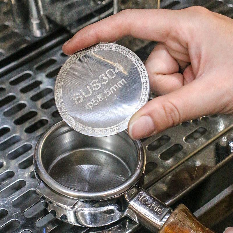 Экран для кофейной таблетки эспрессо 51 мм 53,5 мм 58,5 мм Нержавеющая сталь 304 Двухслойный фильтр Многоразовый Экран для кофейной таблетки фильтр Инструмент бариста