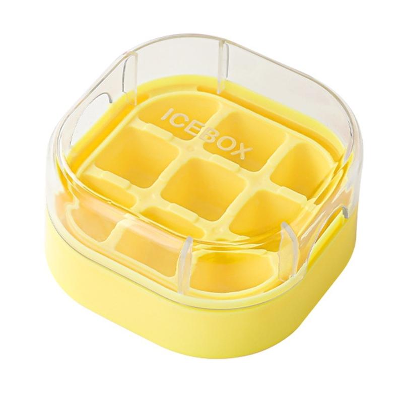 Easy To Disassemble Silicone Ice Mould with Lid Dishwasher Safe 9 Cells Ice Cubes Tray for Cocktails Use kitchen Tool