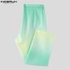 INCERUN 2PCS Men Sleeveless One Shoulder Gradient Tank Tops and Long Harem Pants Outfits Sets