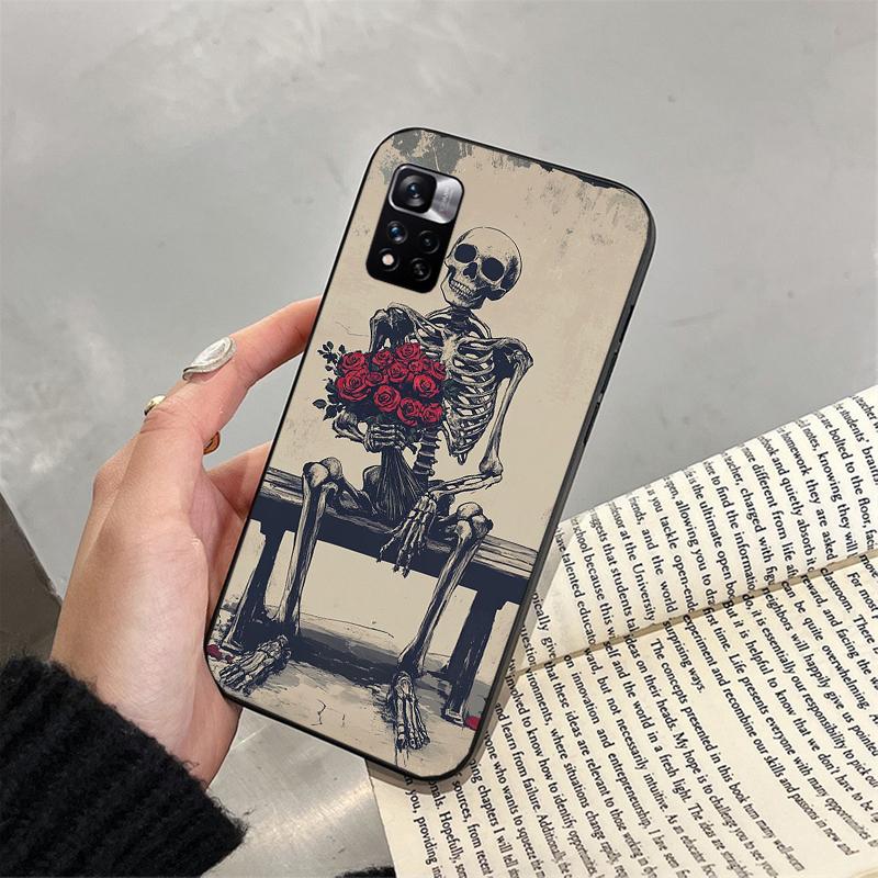 Чехол для телефона с рисунком скелета для Xiaomi Redmi note 13 12 Pro 11S 11 10 Pro 10S 12S Redmi 13 14C 10 13C