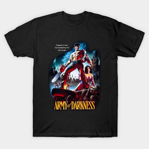 Мужская черная футболка с принтом Army Of Darkness Печать на трансферной бумаге без вырезания Хлопковая футболка - Мужская летняя хлопковая футболка с графическим принтом