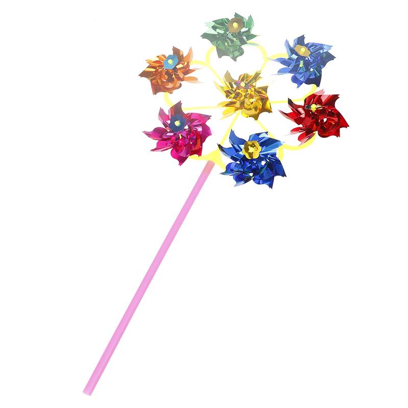 Colorful Diy Sequins Windmill Wind Spinner Home Garden Yard Decoration Kids Toy