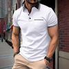 Летняя мужская новая футболка-поло с коротким рукавом, цветная, мужская деловая повседневная с лацканами, для гольфа, топы, 100% полиэстер