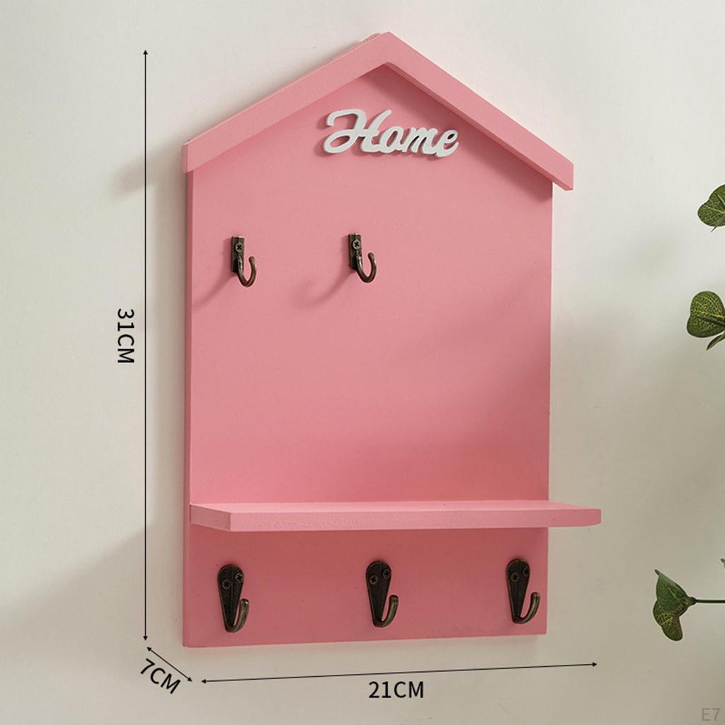 Decorative Wall Mount Wooden Key Storage Organizer 8.2x2.7x12.2 Inch Versatile Home Decor for Can