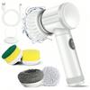 Electric Cleaning Brush 5in1 Electric Spin Scrubber Cordless Power Scrubber with Replaceable Brush Heads Handheld Power Scrubber