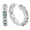 Серебряные серьги с топазом Лондон Блю 8.12ct, фианитами (2204640)