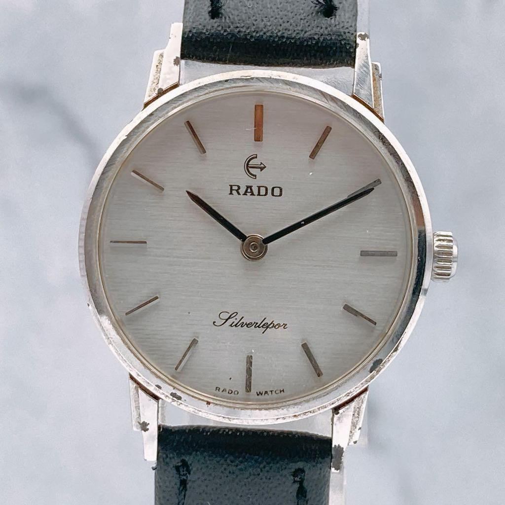 Б/у Рабочий предмет редкие RADO Silverlepor ручной завод часы новый ремешок женские silverlepor винтаж кал.405 серебро оригинальная пряжка
