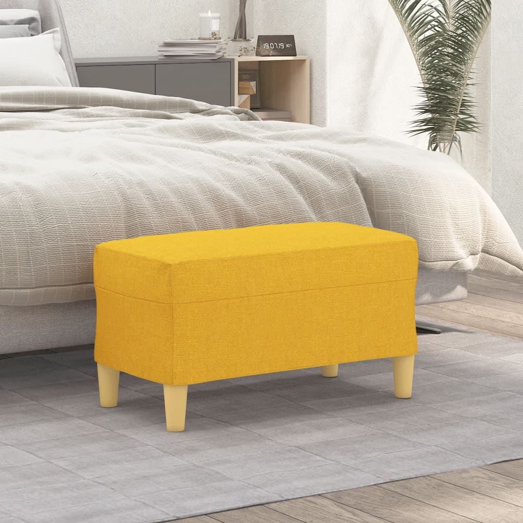 Yellow Fabric Bench 70 x 35 x 41 cm