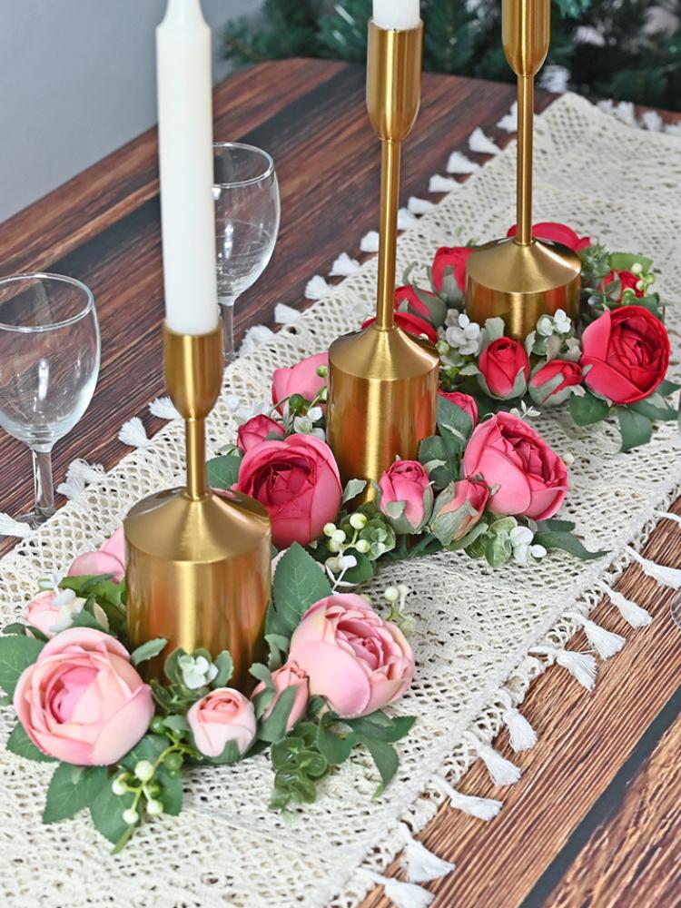 2 шт. Кольца для свечей на День святого Валентина, венок, кольцо для свечи, цветочная гирлянда, искусственные цветы, венки, украшение для стола, украшение для свадьбы, дома, фермы