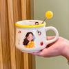 Набор из четырех милых керамических кружек, бытовые питьевые чашки высокой ценности, детские чашки для завтрака, молока, подарки на день рождения
