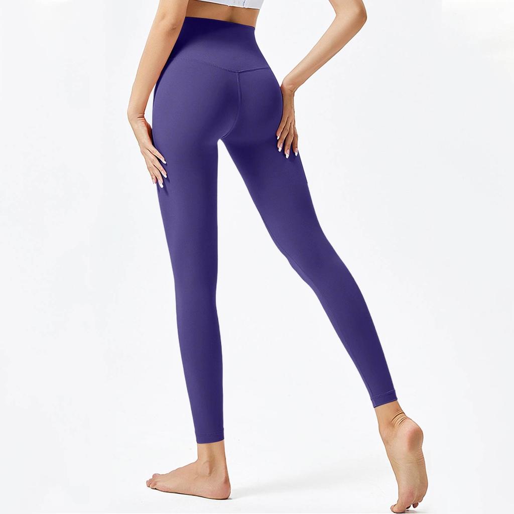 Женские модные однотонные штаны для йоги с высокой талией, узкие спортивные штаны для фитнеса