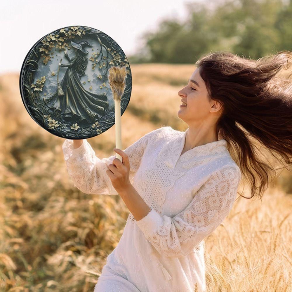 Ручной работы Шаманский барабан на Хэллоуин с палочкой Ручной барабан Декоративные барабаны на Хэллоуин Хэллоуин