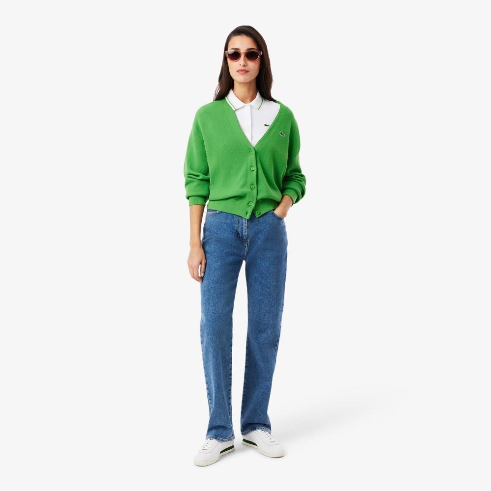 [lacoste] Women's Slim Fit Piping Detail Polo Shirt DF5284-56G3SM