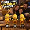Sculpted Duck Gifts Angry Figurine Collection, Funny Yellow Desktop Ornament, Cute Grumpy Humorous Entryway Decor Statue for Home Office Car Dashboard