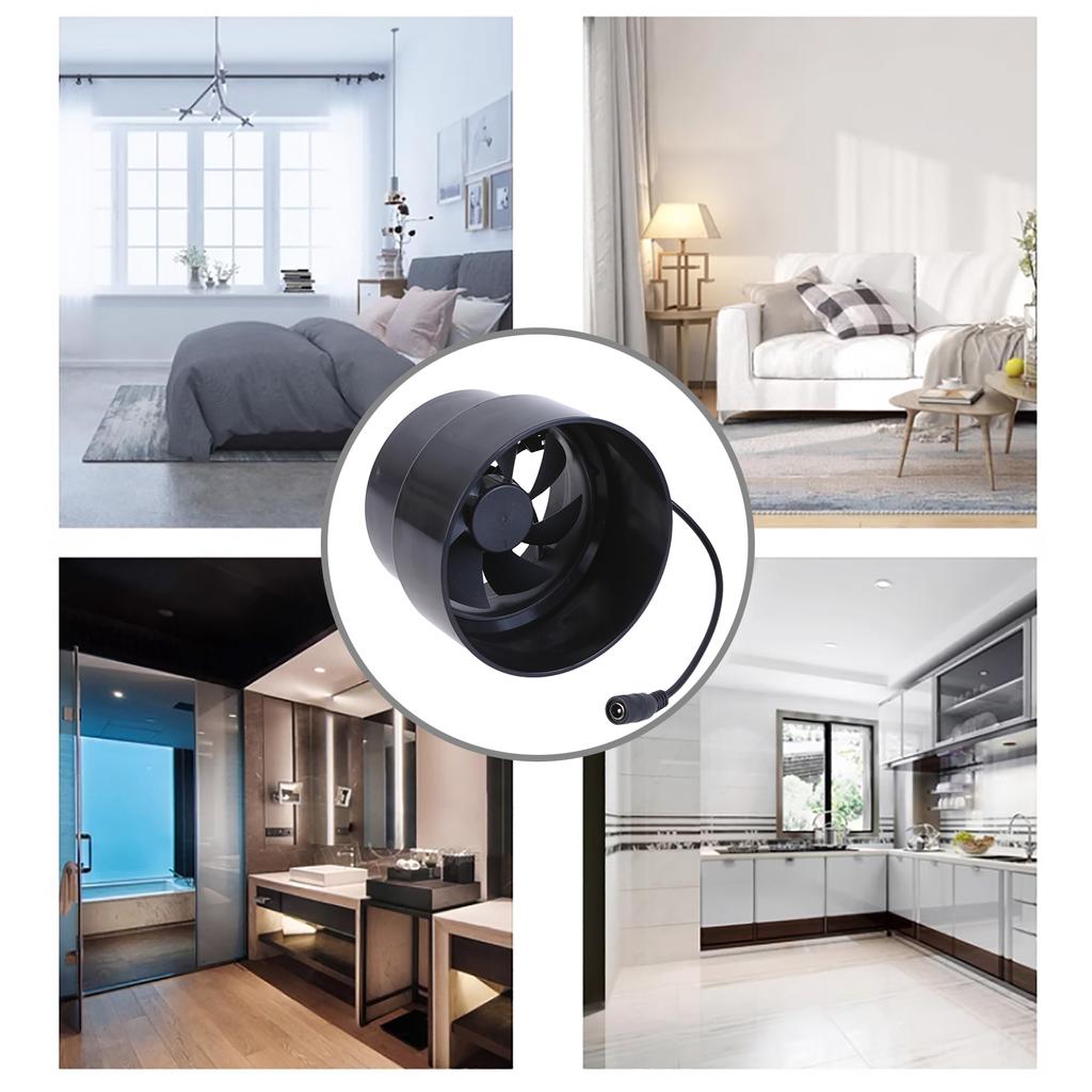 Universal Inline Blower Fan 97mm Quiet Exhaust Fan Ventilation Fan for Marine Boat and Motorhome DC12V Quiet Operation