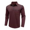 Autumn and Winter Men's Casual Long-sleeved Polo Men's Lapel T-shirt Colour Blocking Tops